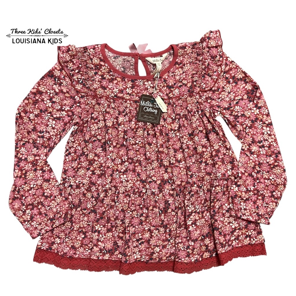 NEW Matilda Jane 10Y Just Imagine Alma Floral Ruffle Top